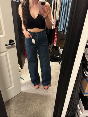Levi's Dark Blue High-Rise Wide Leg Jeans